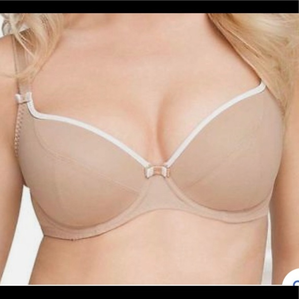 CURVY KATE Sz 36F Daily Boost Bra Light Padding Underwire Bows